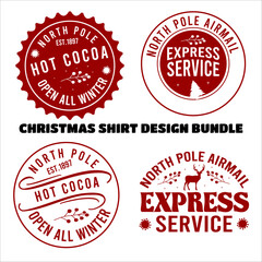 Christmas Shirt Design Bundle vector merry Christmas, December, Red, Custom