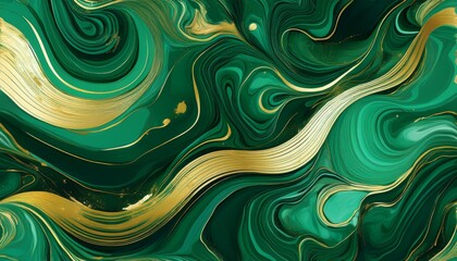 seamless malachite abstract background featuring swirling green and gold patterns resembling natural stone or marble the rich green hues blend seamlessly with golden accents