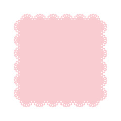 Simple pink lace frame, tag, label