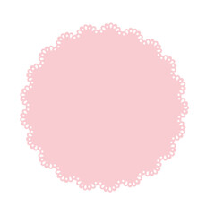 Simple pink lace frame, round tag, label