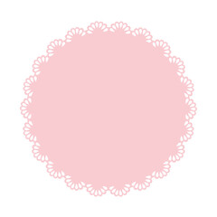 Simple pink lace frame, round tag, label