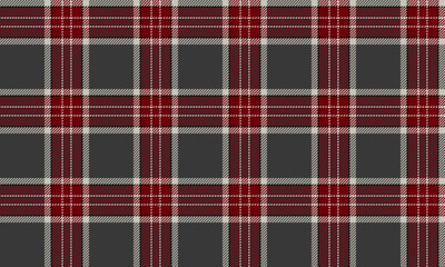 Obraz premium Seamless plaid pattern in dark grey, red, beige, and white for designing clothes, skirts, pants, dresses, and aprons that require a classy look.