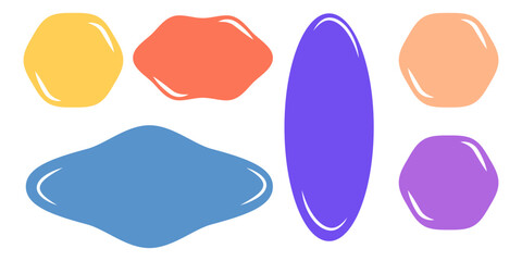 Hand drawn minimalist quote poster set. Quote frames blank template set. Isolated text box. Color empty speech bubbles. Vector illustration