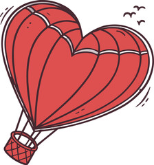 Red broken heart and shiny heart-shaped balloon symbolize the mixed emotions of love and passion on Valentine's Day.
