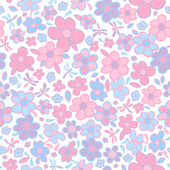 seamless floral pattern with pink flowers for decorative design