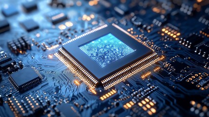 Fototapeta premium Engineers are designing the blueprint for the next-generation microchip using advanced CAD software.