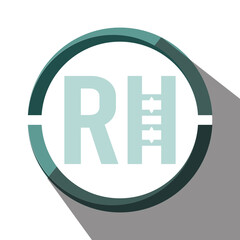 Modern Abstract RH Monogram Logo Design