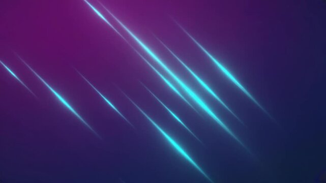 Diagonal Glowing Cyan Light Streaks on a Gradient Purple to Dark Blue Background lines neon