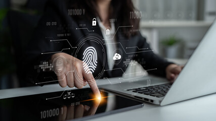 Biometric fingerprint identification and cybersecurity system ensuring secure access, identity...