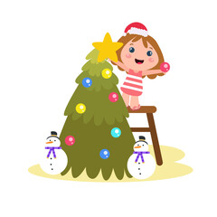 Little girls play. Children's activities.vector template design illustration