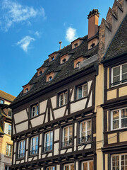 old Homes of Strasbourg on a Summer Day in July 