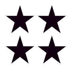 Star Silhouette of the falling of Comets, Meteorites, Asteroids, the sparks of fireworks. Vector design elements isolated on white background