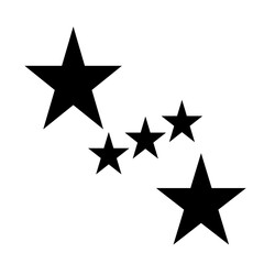 Star Silhouette of the falling of Comets, Meteorites, Asteroids, the sparks of fireworks. Vector design elements isolated on white background