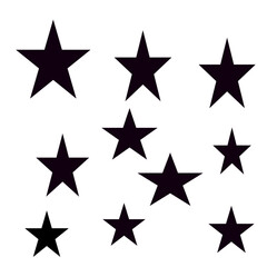 Star Silhouette of the falling of Comets, Meteorites, Asteroids, the sparks of fireworks. Vector design elements isolated on white background