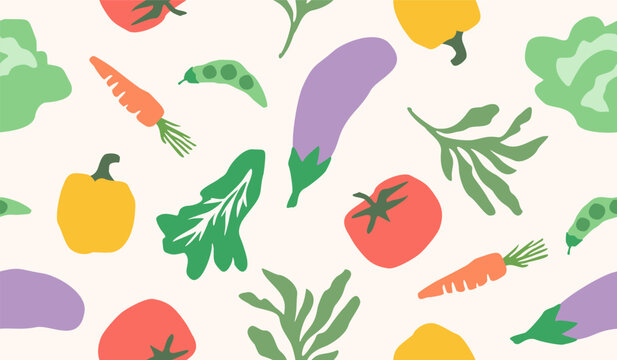 Cute mix vegetables pattern background vector design11