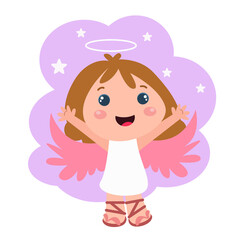 Little girls play. Children's activities.vector template design illustration