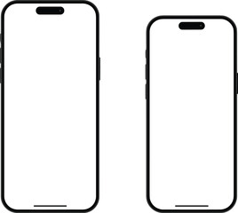 Modern smartphone blank screen vector illustration showing mobile phone outline design template for app presentation, UI mockup, and device display concept.