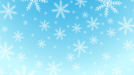light blue background with white snowflakes