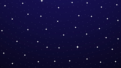 Stars on a dark blue sky at night.