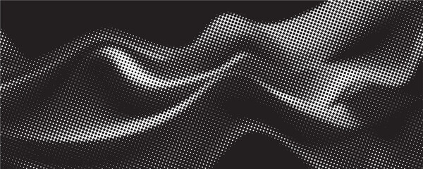 Wave halftone pattern. Halftone dots background