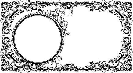 Elegant ornate vintage frame design elements with decorative swirls and floral motifs for timeless artistic projects and sophisticated graphic layouts
