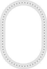 Vector black contour oval classic byzantine ornament. Circle, ring, border, Ancient Greece, Eastern Roman Empire frame. Decoration of the Russian Orthodox Church