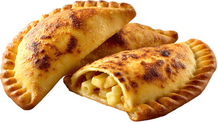 Argentine traditional food. Fried empanada pastry stuffed with beef meat. South America cuisine