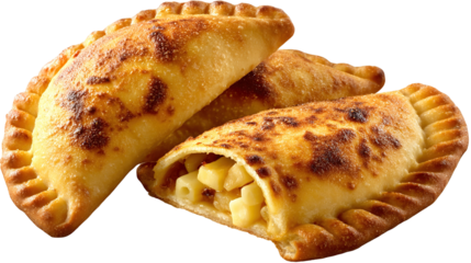 Argentine traditional food. Fried empanada pastry stuffed with beef meat. South America cuisine