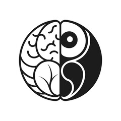 Obraz premium Brain and eye icon, knowledge concept design asset