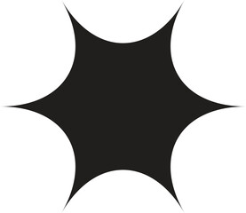 Abstract black starburst shape symmetric geometric form