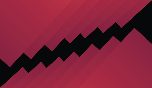 Abstract red geometric background with jagged black zigzag line dividing gradient layers