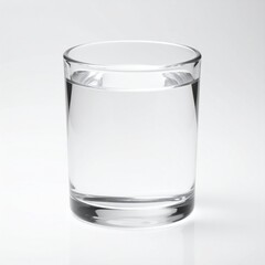 Transparent Glass Cup with Clear Water for Premium Household Object and Drinkware Concept