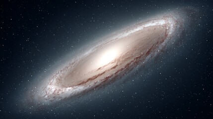 Obraz premium Vast high-resolution image of a distant spiral galaxy, brilliant stellar core and dark space, representing astronomy, science, and cosmic beauty.