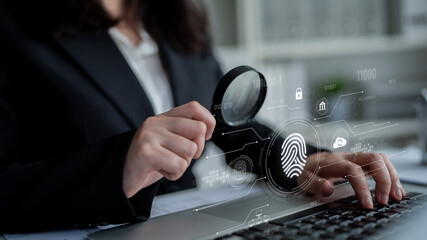 Biometric fingerprint identification and cybersecurity system ensuring secure access, identity...