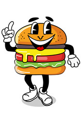 Illustration of a funny burger 