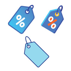 A set of colorful price tags and labels with sale vector icons for your retail business design