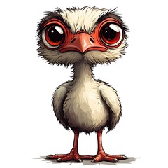 Cartoon Baby Emu With Big