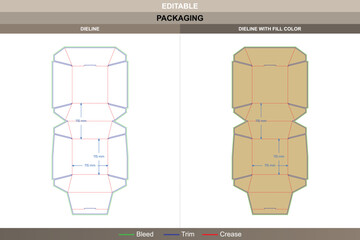 Burger square box dieline in a detailed vector format for clear printing and sturdy packaging build with structured fold lines and accurate die line layout for food branding use