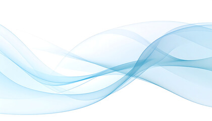 Abstract blue wave design with flowing lines on transparent background