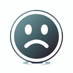 Fototapeta premium Sad emoticon graphic isolated on white background for negative concept