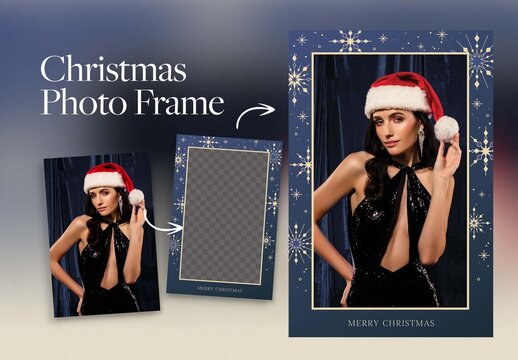 Christmas / Winter Photo Frame Overlay Effect Template