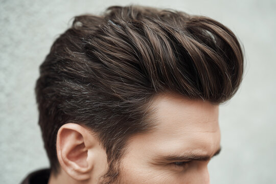 Stylish quiff hairstyle showcasing expert detailing in a modern barbershop setting with fresh grooming techniques for men