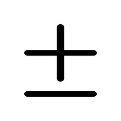 Obraz premium Illustration of a simple black plus sign with a horizontal line beneath it on a white background view