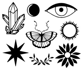 folk set illustration poster