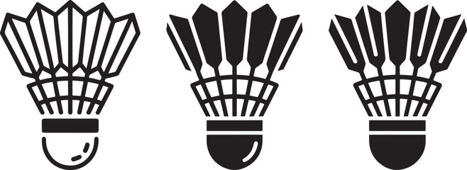 Badminton Shuttlecock Badminton shuttlecock icon vector silhouettes,