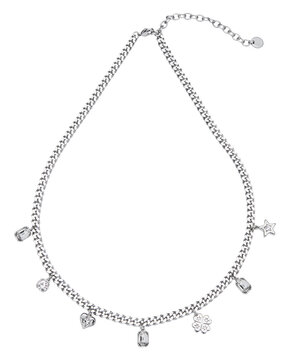 set of silver neckless isolated