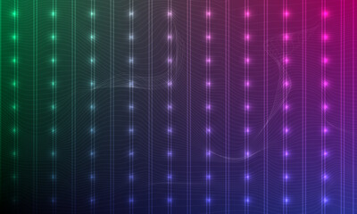 Futuristic Abstract Background with Vertical Lines and Colorful Light Effects vector illustration