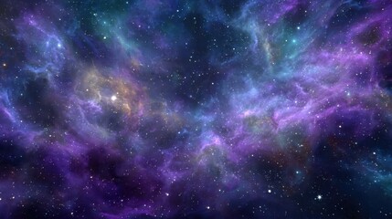 Obraz premium Beautiful cosmic nebula showcasing vibrant colors and star formation in a vast expanse of space