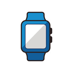 Blue smartwatch wearable device Vector illustration