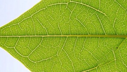 Obraz premium Macro Leaf Venation Backlit Translucent Green Lattice